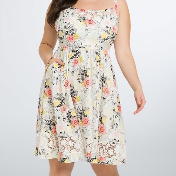 torrid Dresses & Skirts - Torrid DISNEY FLORAL TINKERBELL DRESS